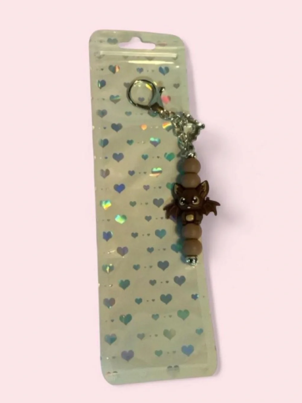 NEW📚 Handcrafted Beaded Bag Charm w/ Bats OS